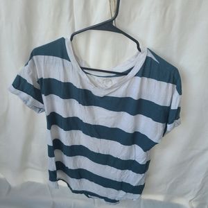 24 and 7 t-shirt Maurice's large steel blue and white stripe
